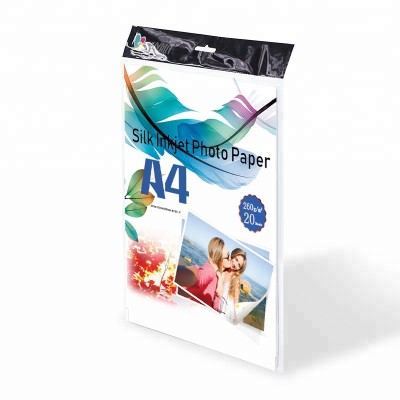 Wholesale professional a4 3r4r5r 260gsm waterproof rc dye ink glossy and silky photo paper